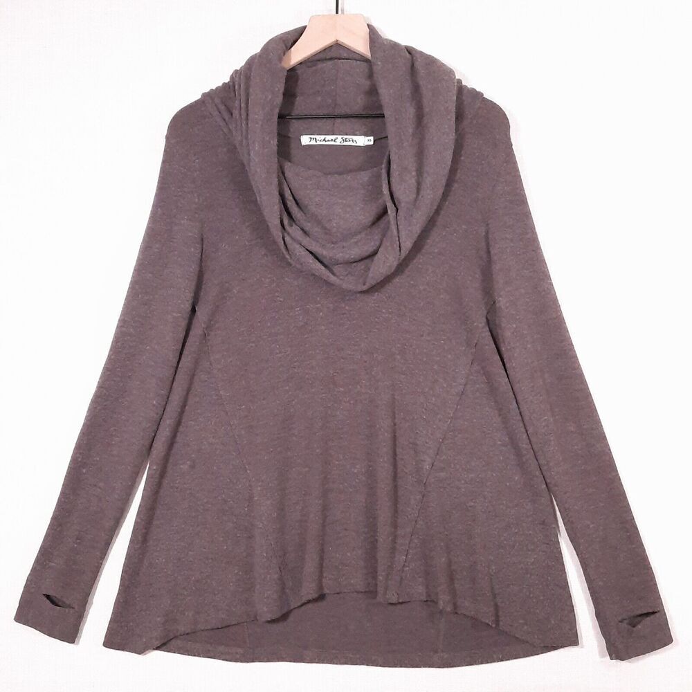 Michael Stars Womens Sweater Size XS Knit Trapeze Swing Cowl Neck Thumb Holes - Picture 7 of 12